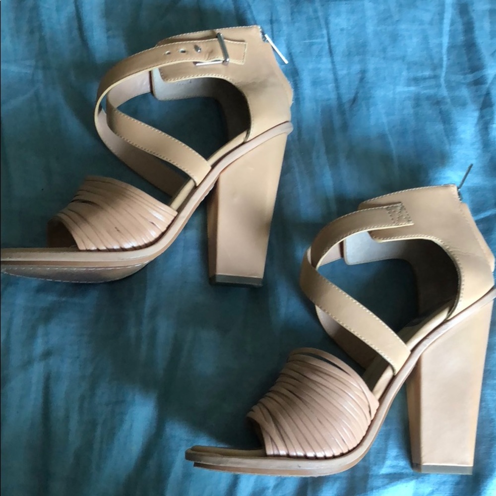 Nude sandal heels